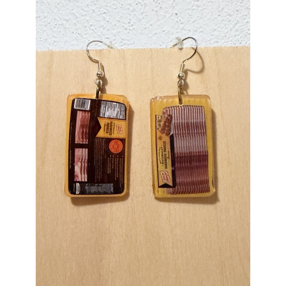 Bacon Minibrand Earrings Fun Whimsical